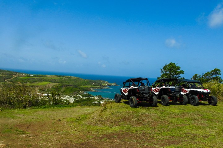 All terrain side by side vehicles at the northern coast St.lucia